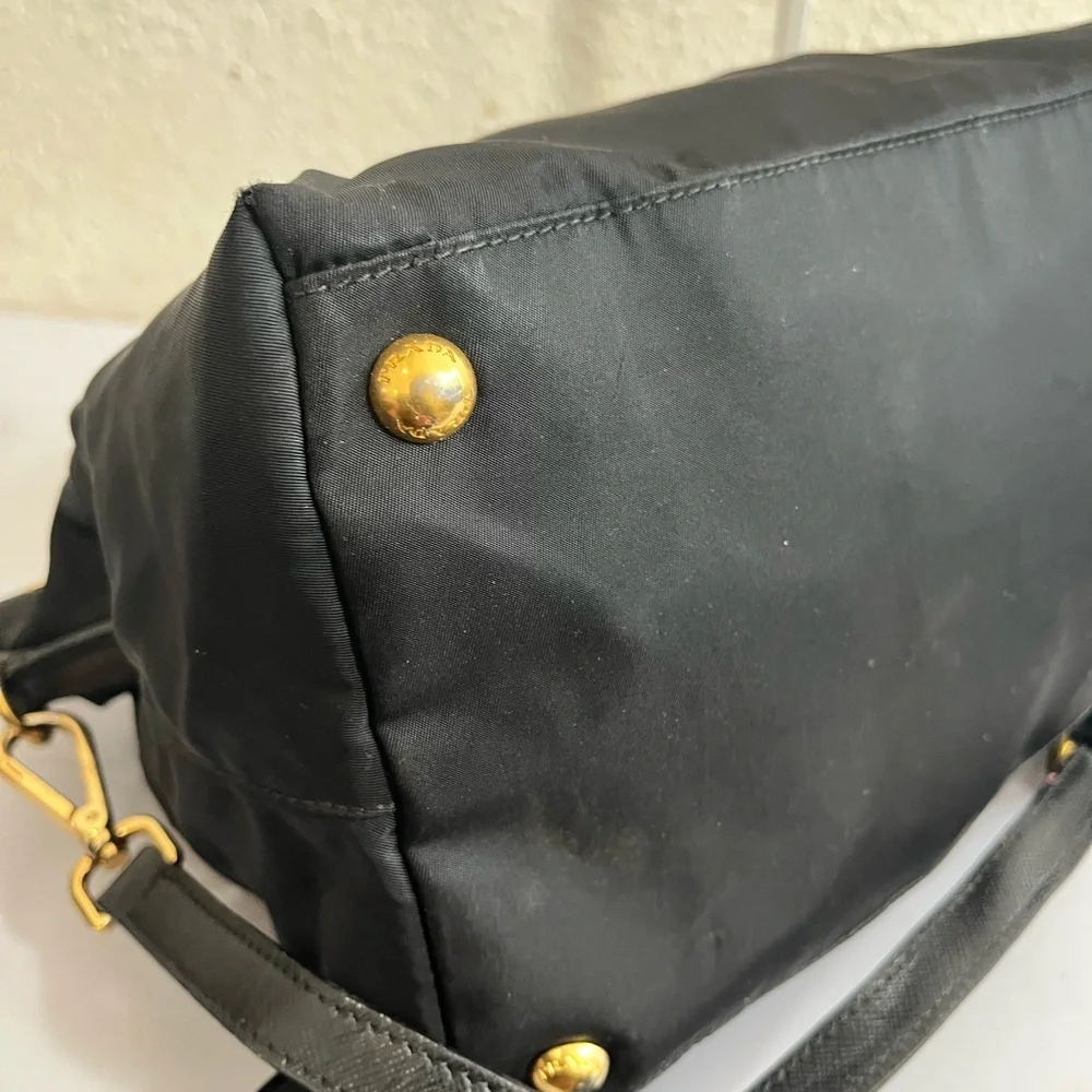 Prada Black Nylon Tote with Gold Hardware - Picture 9 of 16
